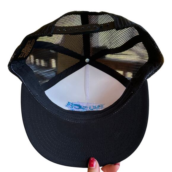 Bush Latte Trucker Snap Back Hat Beer Logo Flat Bill 5 Panel  Yupoong Mesh Cap - Picture 5 of 6